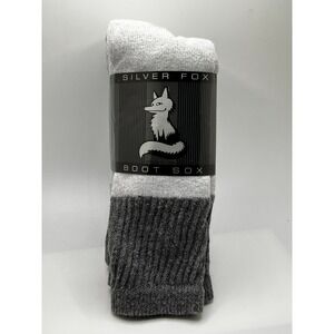 Silver Fox Boot Sox Pack of (3) Men Sz 10-13 Gray Crew MADE IN THE USA!